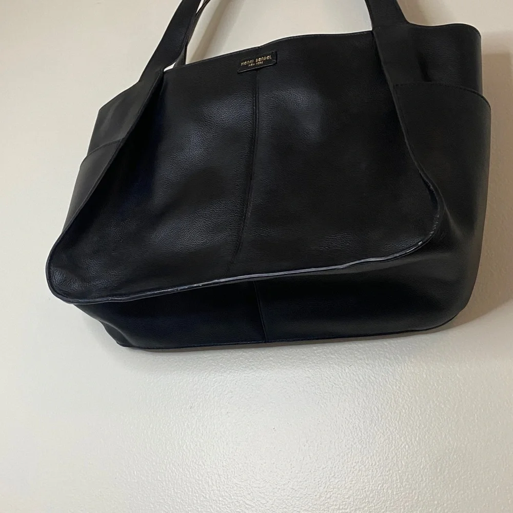 Henri Bendel Black Leather Shoulder Bag